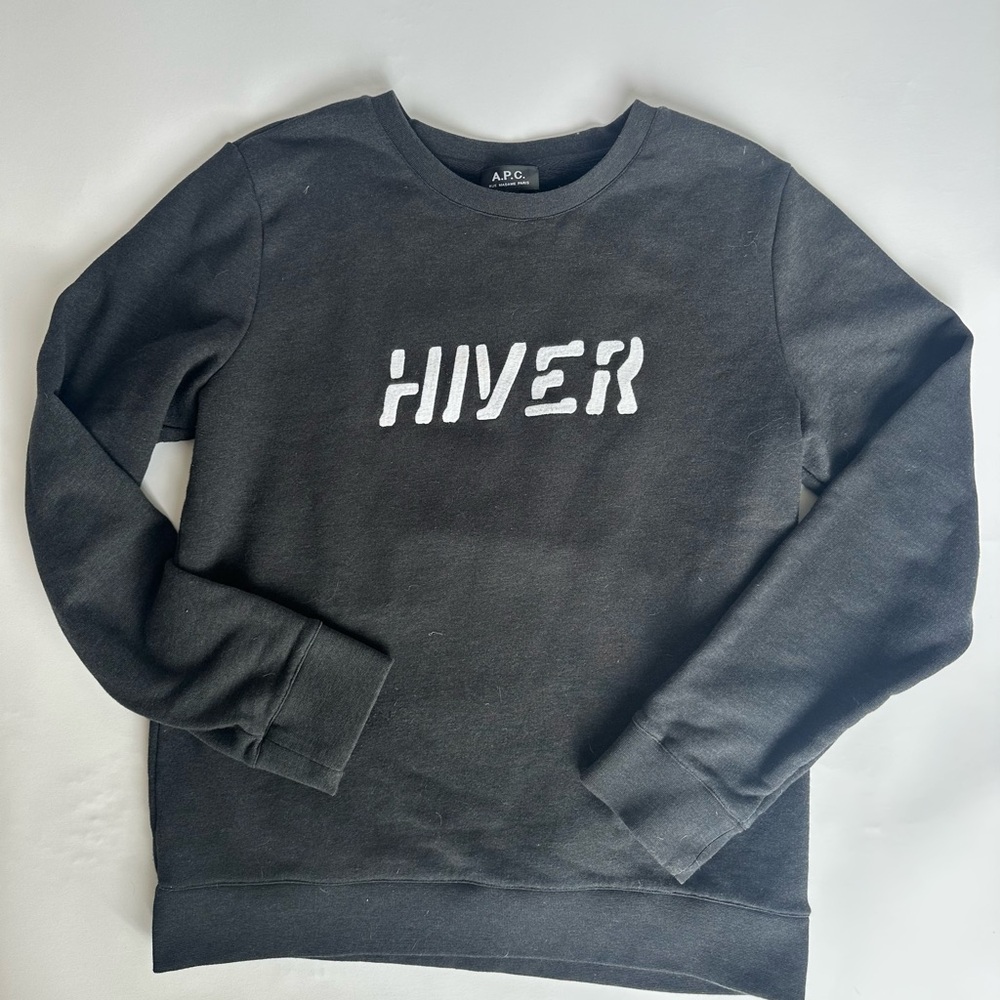 A.P.C. Charcoal Hiver Crewneck Sweater